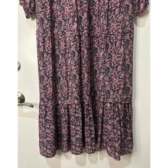 Faherty Isabella Long Sleeve Tiered Midi Dress Fiona Block Print Sz Medium NWOT - Picture 16 of 16